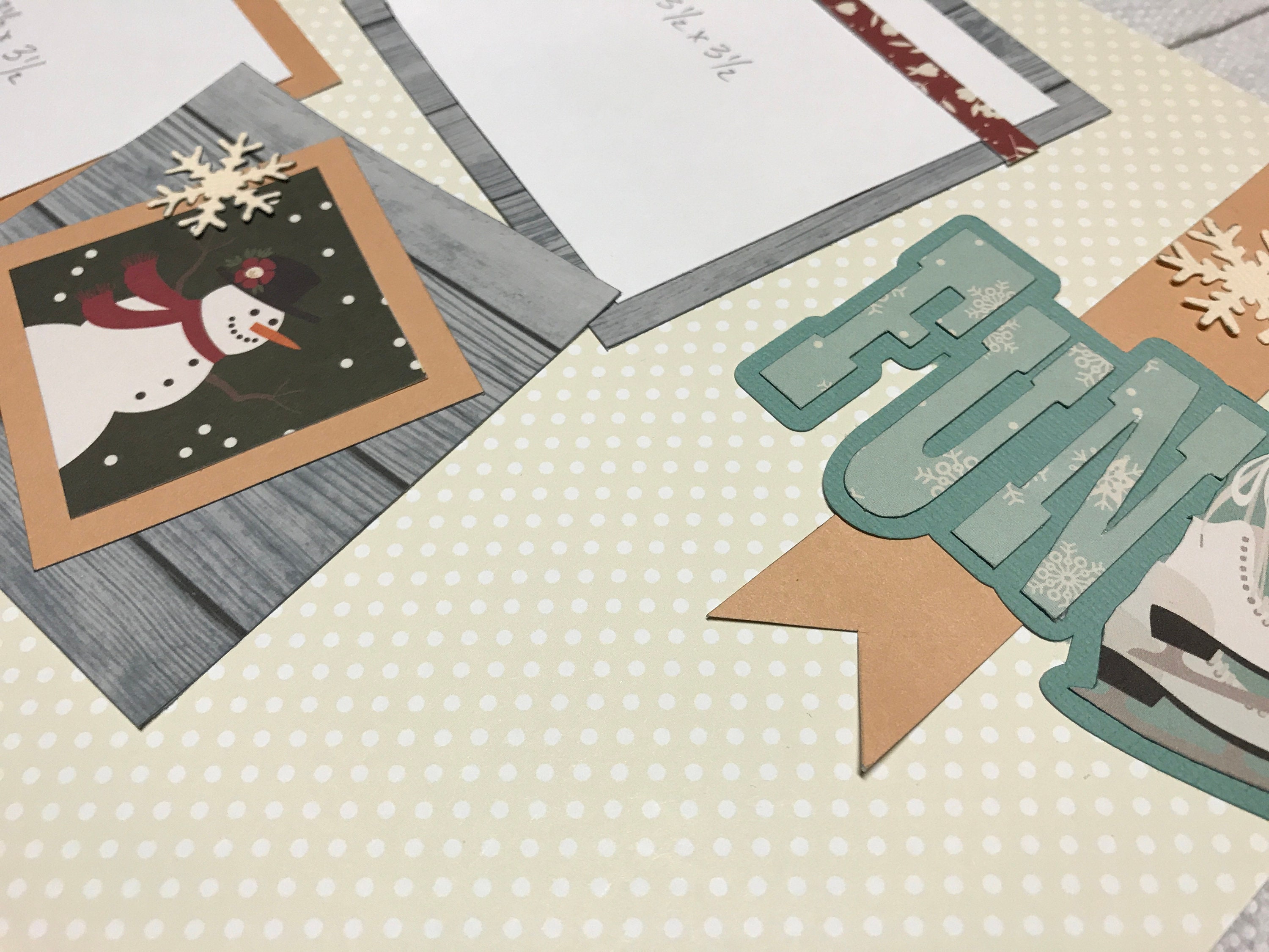 Snow Much Fun 12x12 Scrapbook Page Layout Kit, Precut Scrapbooking Page ...