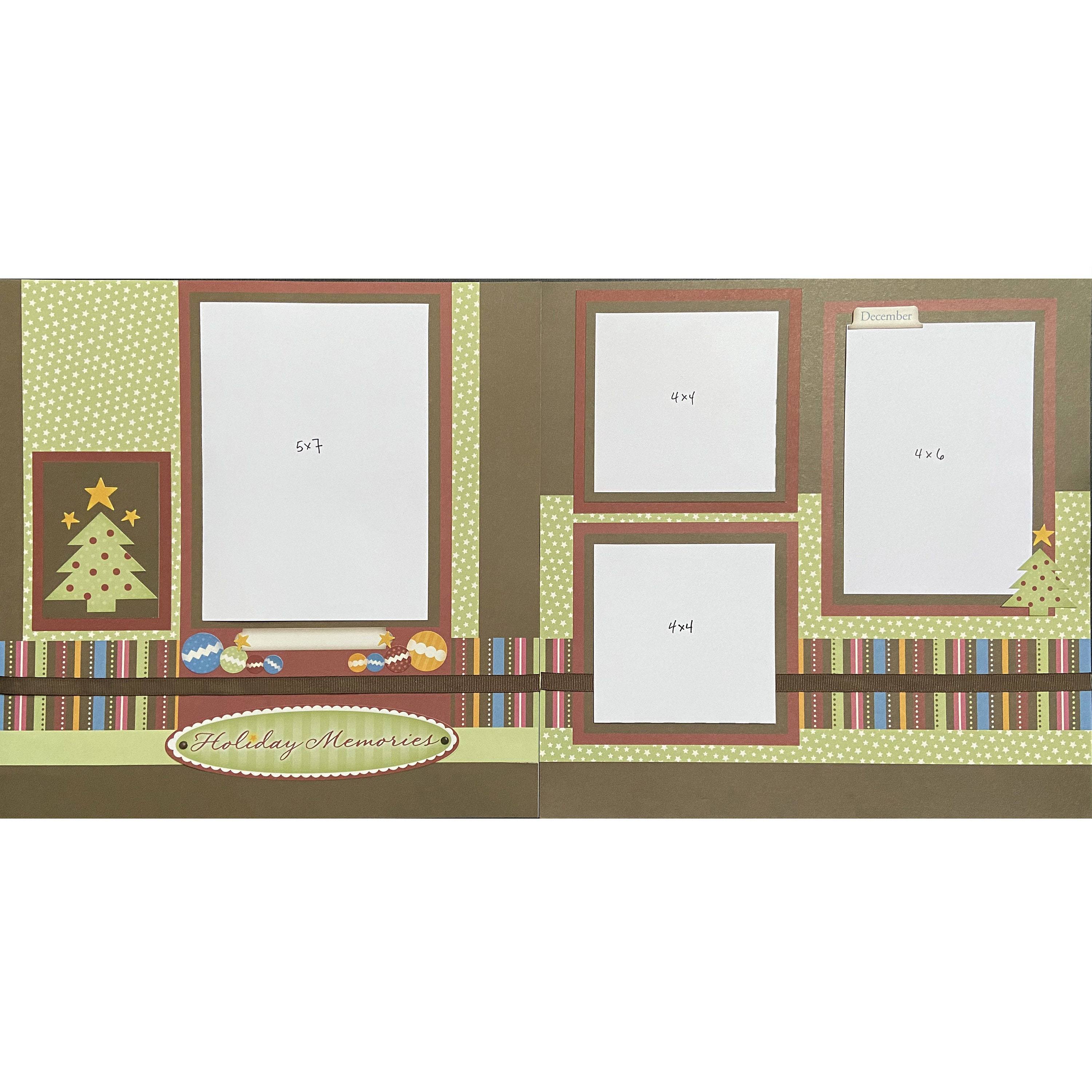 Holiday Memories 12x12 Scrapbook Page Layout Kit Precut - Etsy