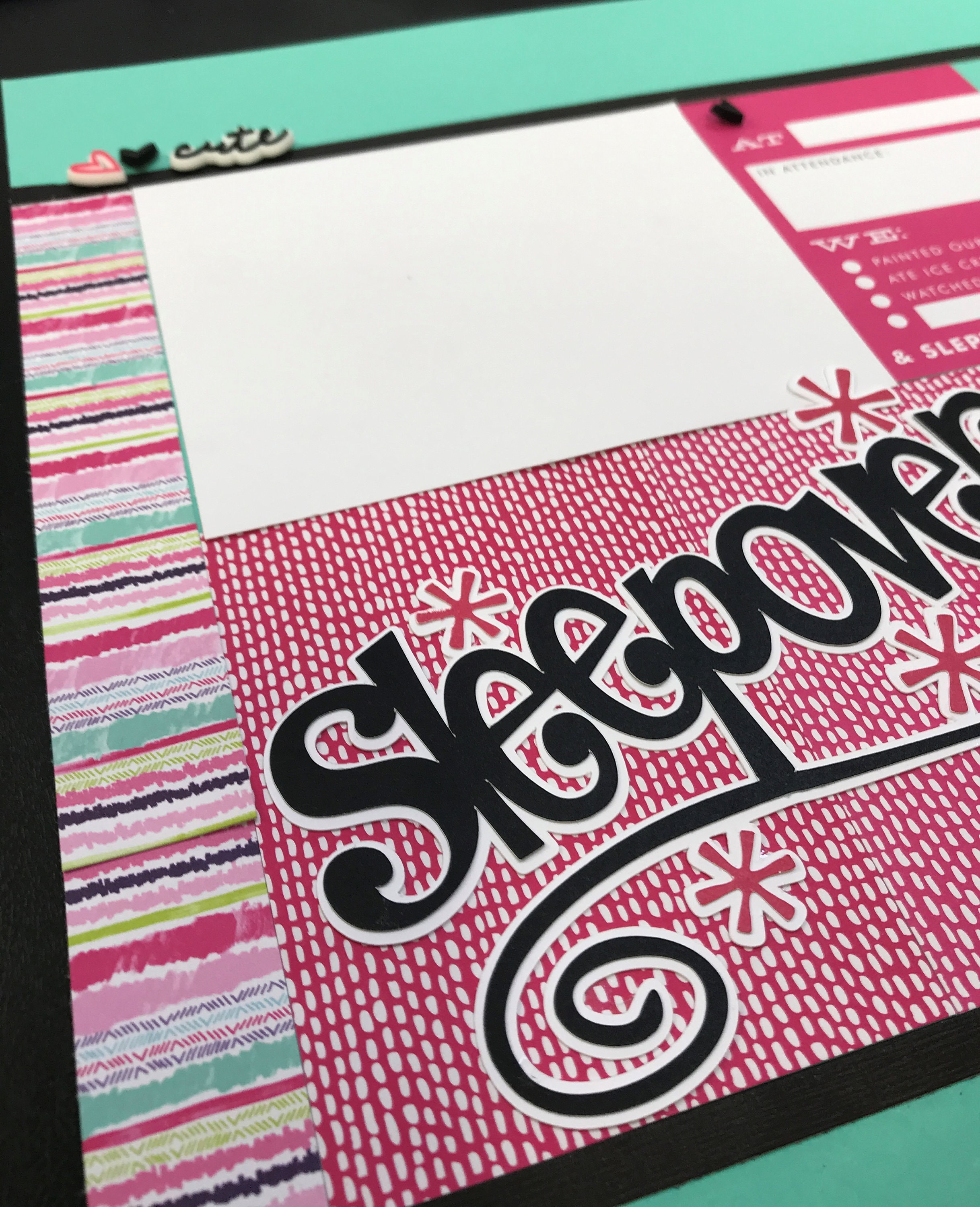 Sleepover 12x12 Scrapbook Page Layout Kit Precut Scrapbooking - Etsy