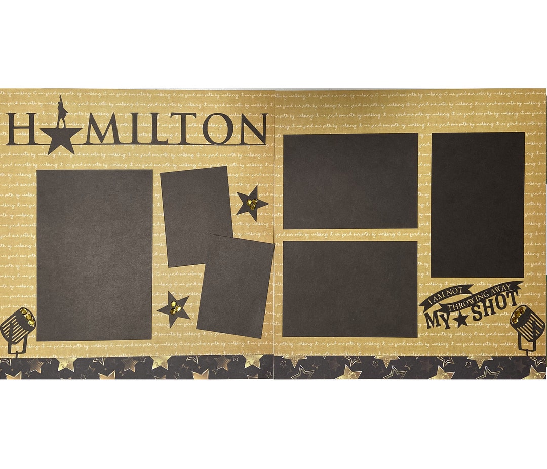 Hamilton 12x12 Scrapbook Page Layout Kit Precut Scrapbooking Etsy