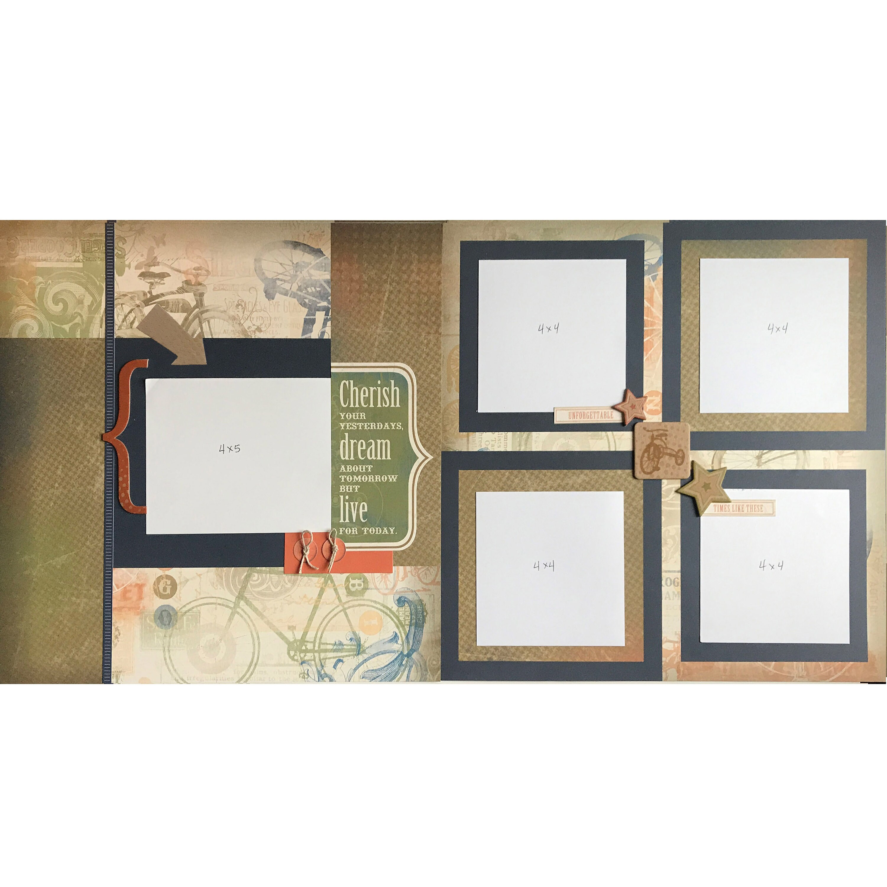 My Story 12x12 Scrapbook Page Layout Kit, Precut Scrapbooking Page Kit ...