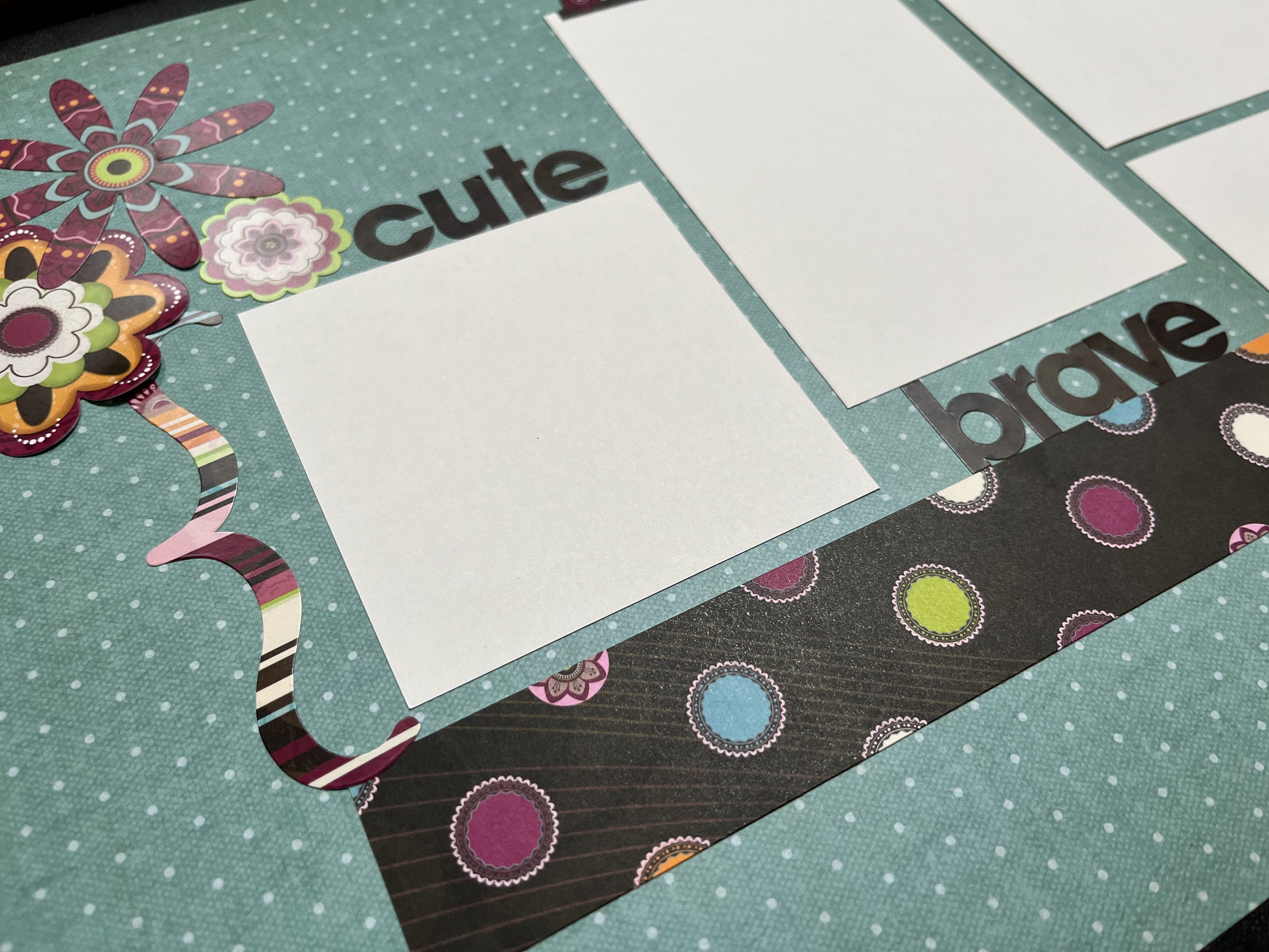 Kind 12x12 Scrapbook Page Layout Kit, Precut Scrapbooking Page Kit ...