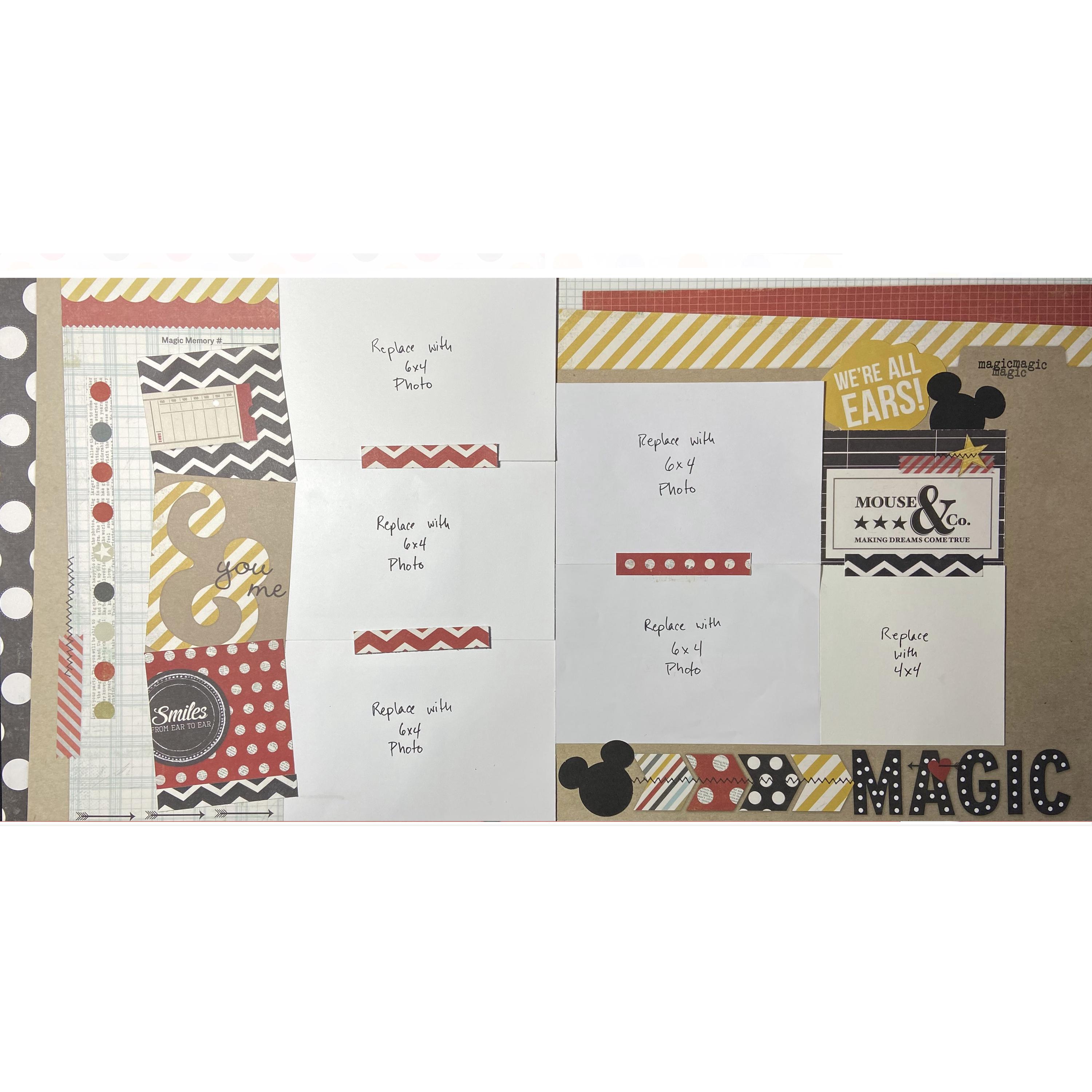 Mouse & Co 12x12 Scrapbook Page Layout Kit, Precut Scrapbooking Page ...