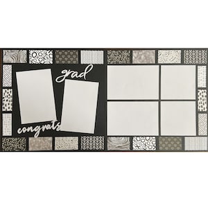 Grad 12x12 or8.5x11 Scrapbook Page Layout Kit, Congrats Precut Scrapbooking Kit, Scrapbook,School Theme Page Kit, Graduation, Graduate(#273)