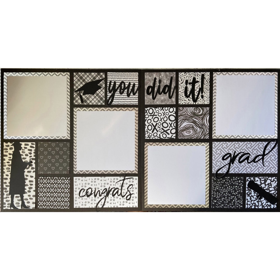 You Did It 12x12 Scrapbook Page Layout Kit, Precut Scrapbooking Kit ...