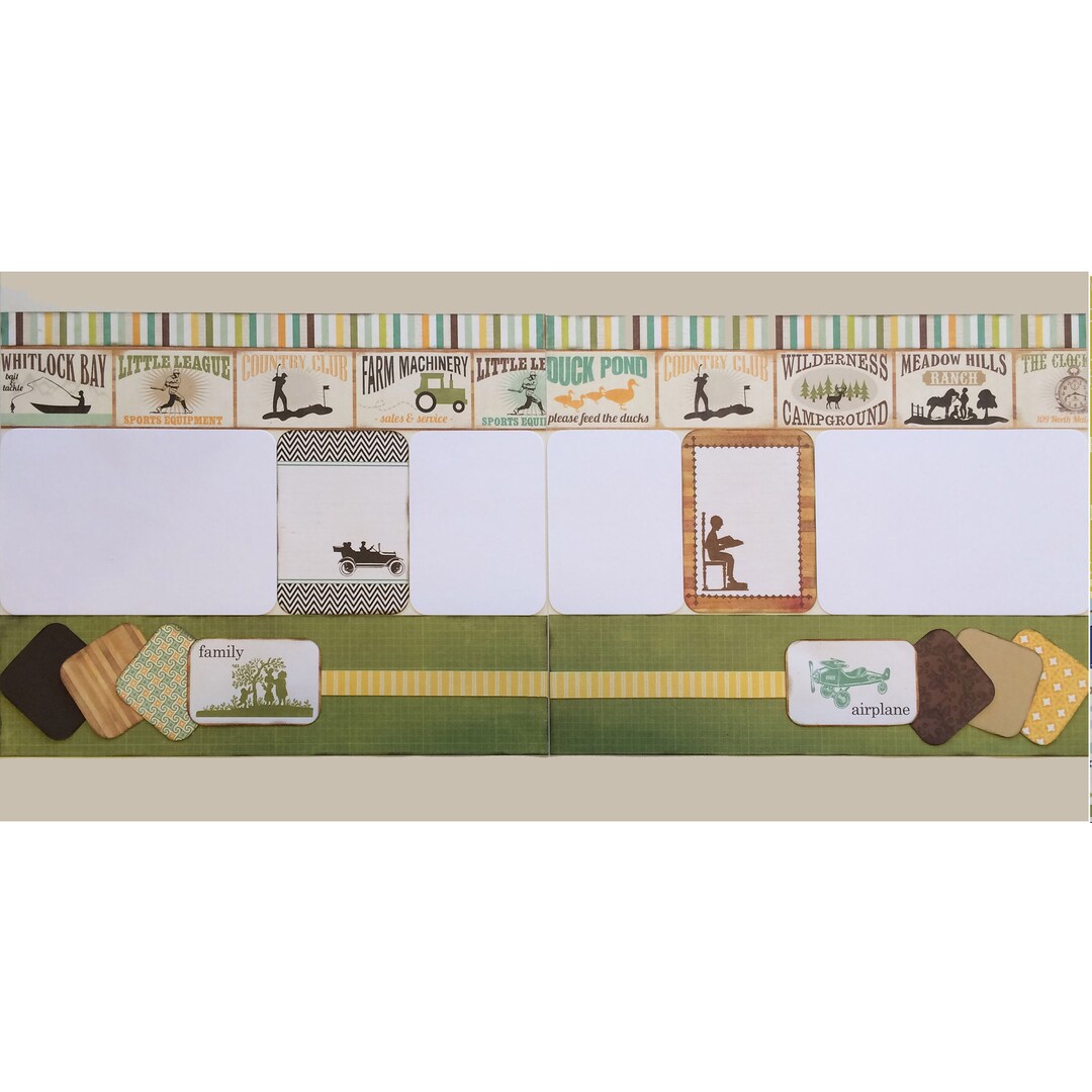 Family 12x12 Scrapbook Page Layout Kit, Precut Scrapbooking Page Kit ...