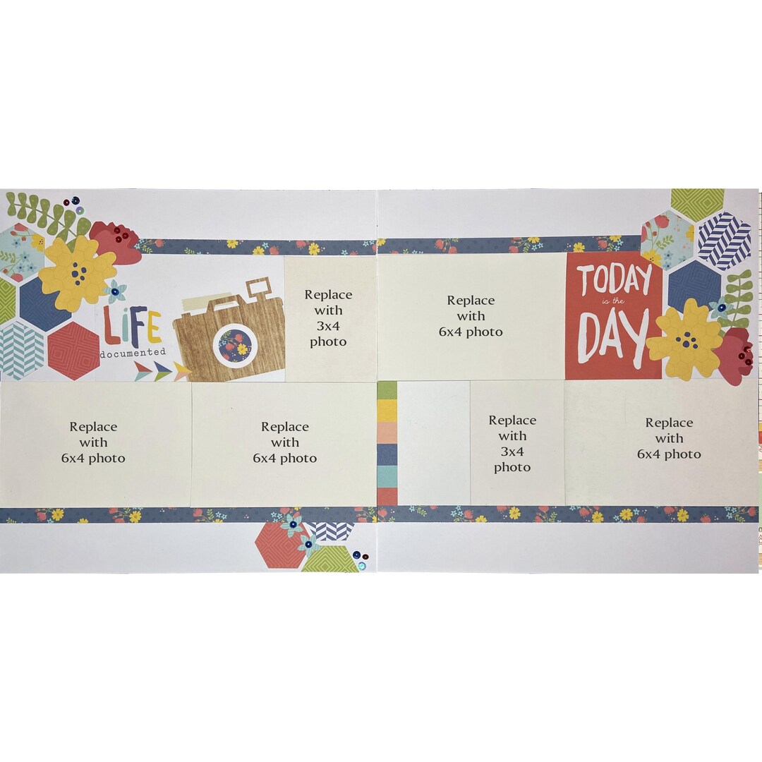 Life Documented 12x12 Scrapbook Page Layout Kit, Precut or Assembled ...