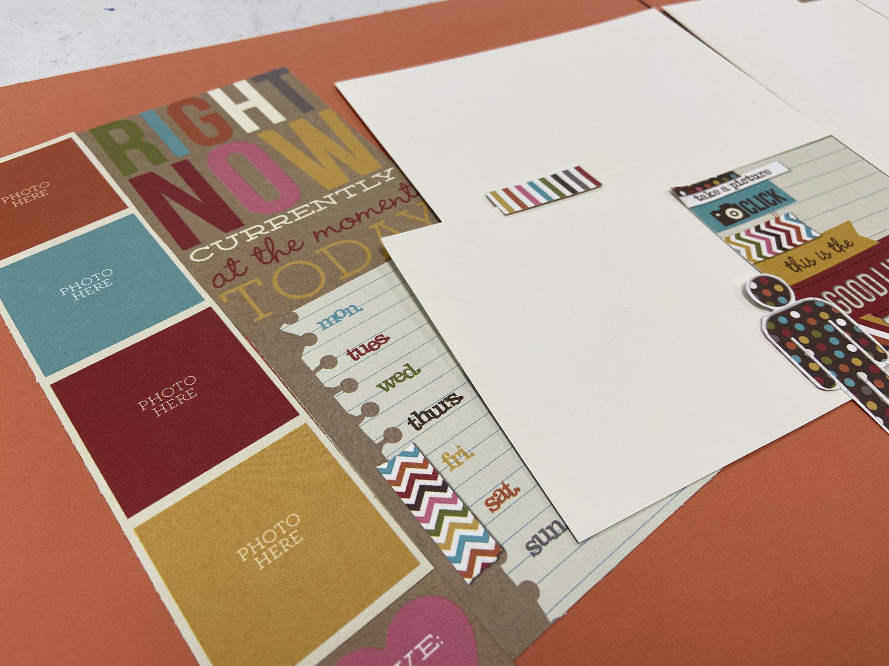Right Now 12x12 Scrapbook Page Layout Kit, Precut Scrapbooking Page Kit ...