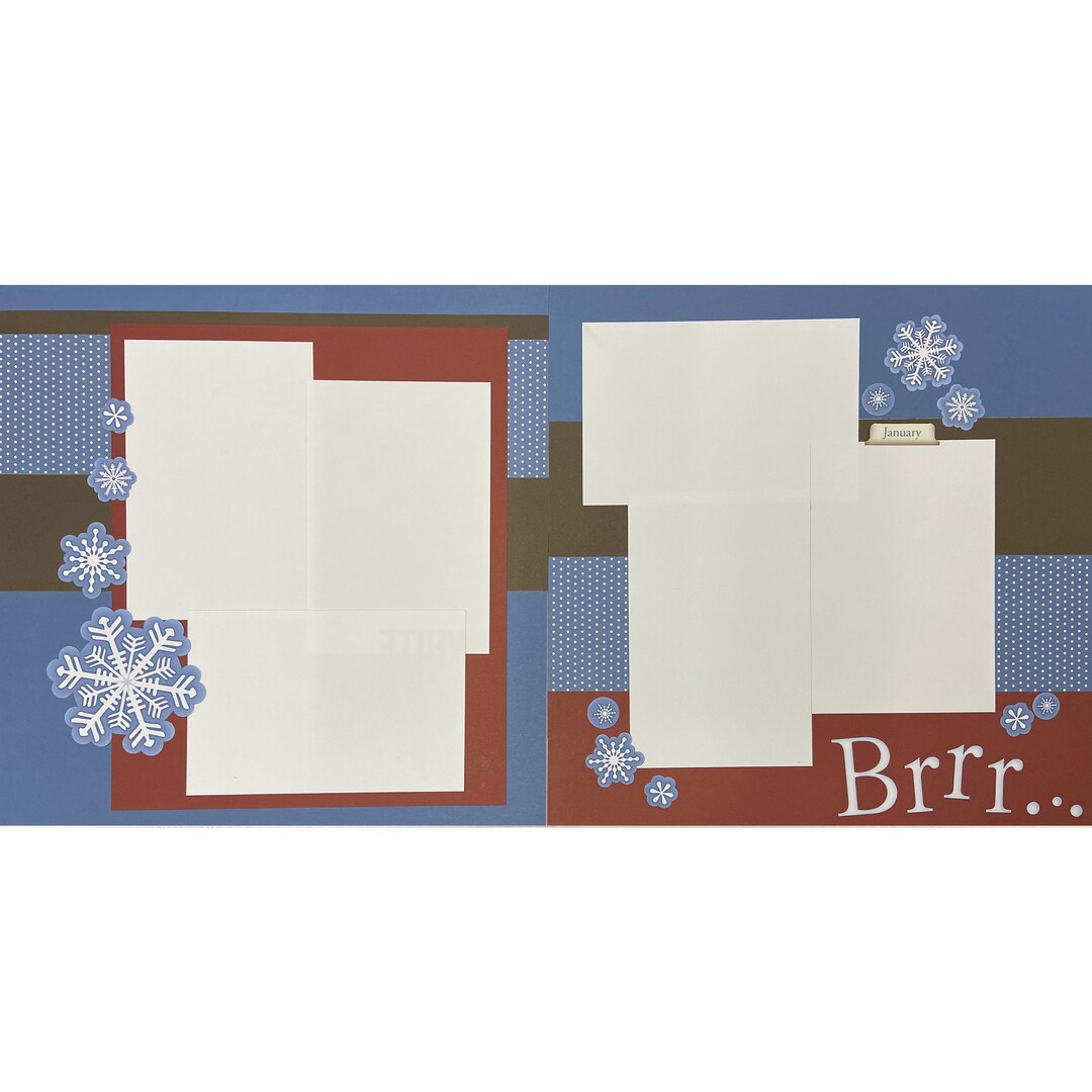 Brrr 12x12 Scrapbook Page Layout Kit, Precut Scrapbooking Page Kit ...