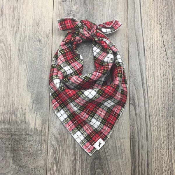 Red Plaid Dog Bandana - Barley, Plaid Dog Bandana, Dog Bandana, Pet Bandana, Flannel Bandana, Christmas Bandana, #dogs, Dog Scarf