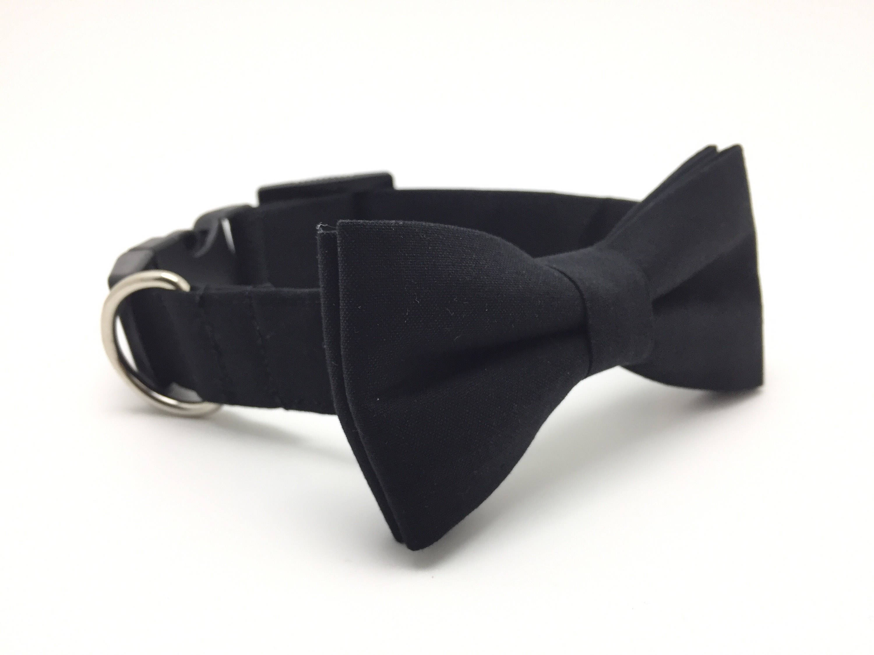 Black bow tie dog collar Clearance