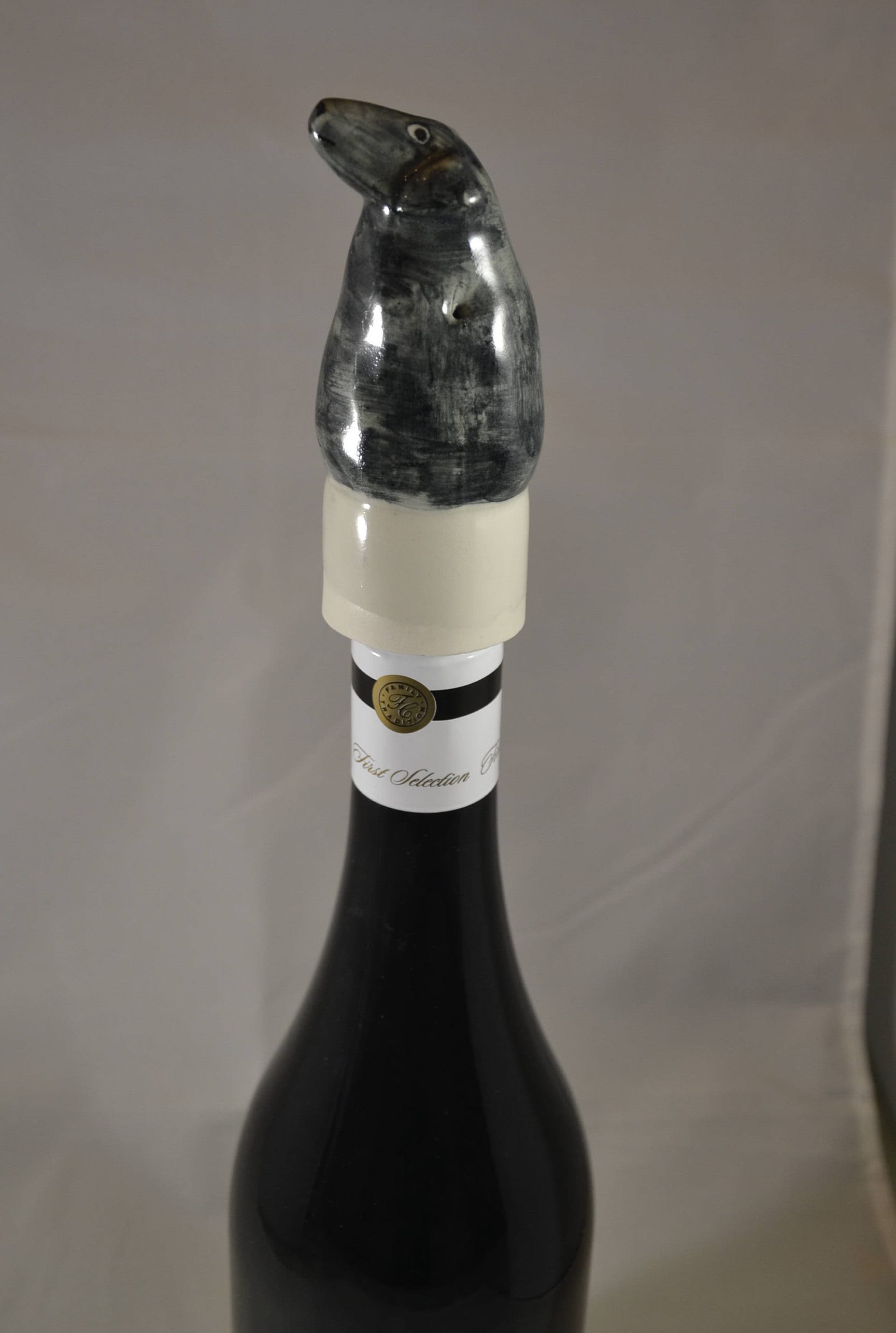 Beautiful Black Labrador Wine Stopper Breather in Porcelain Etsy UK