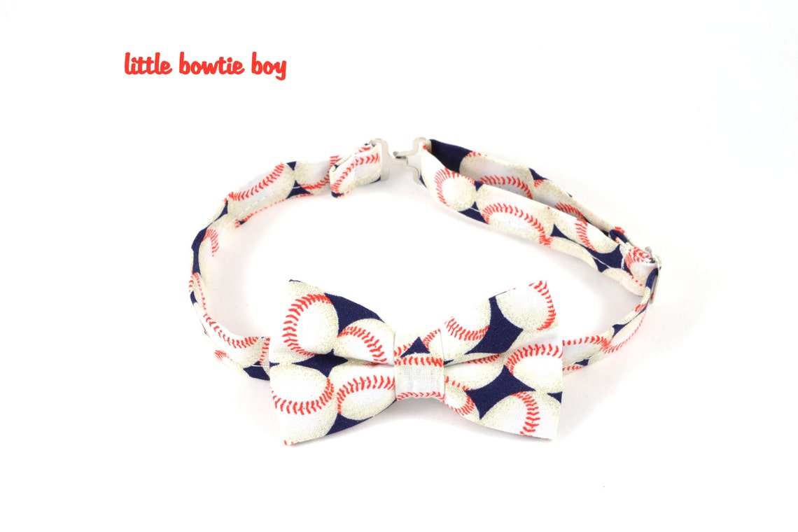 Baseball Boy Bow Ties Navy Baseball Bow Tie Red Baseball Bow Etsy UK