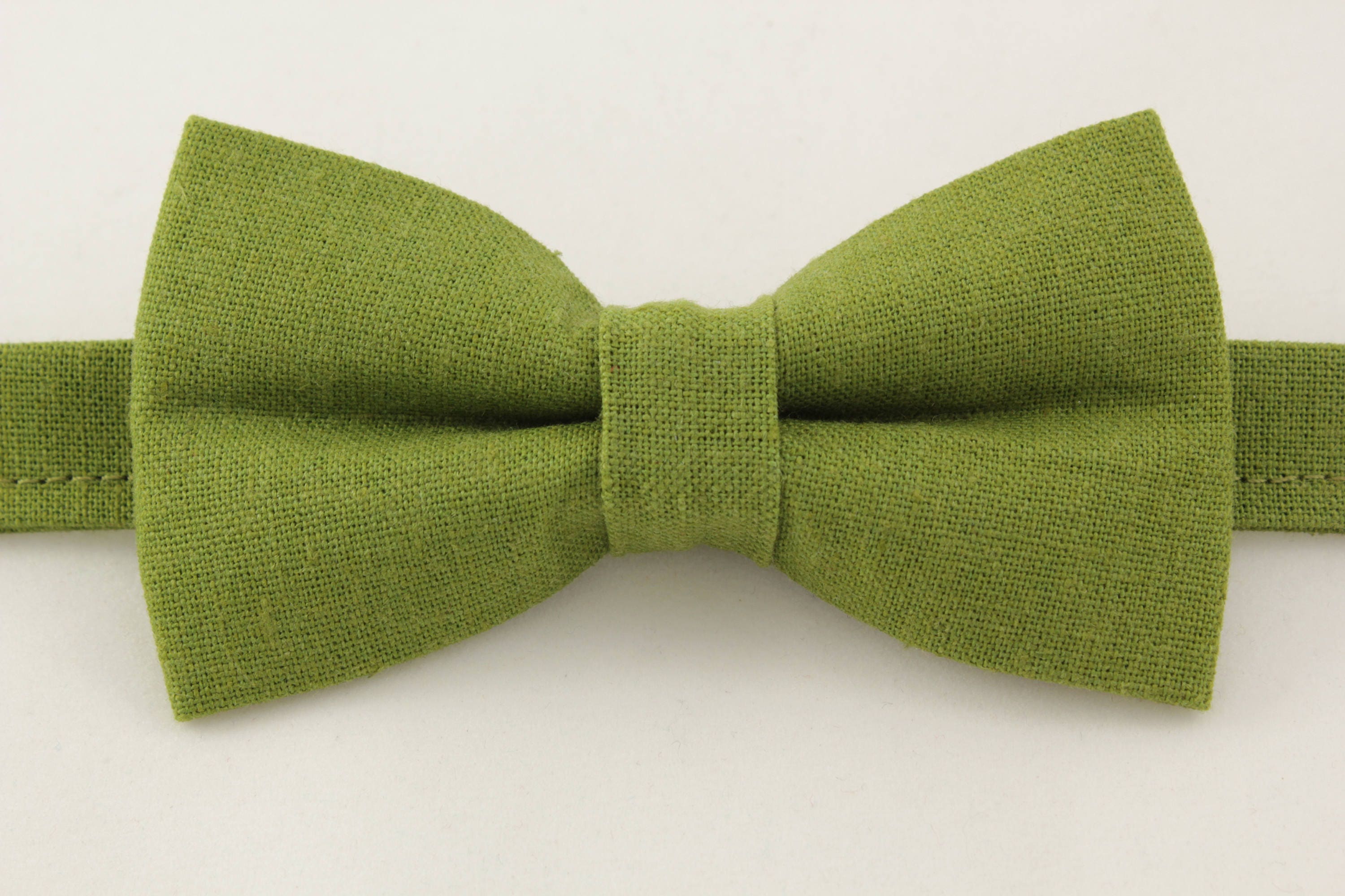 Olive Green Bow Tievintage Linen Bowtie for Boys Green Bow Etsy