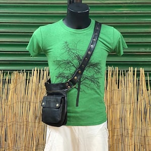 FANNY PACK CRO Borsa a tracolla Borsa da viaggio Borsa da viaggio Borsa per soldi Borsa in pelle / colore nero / Tracolla regolabile / Fatto a mano