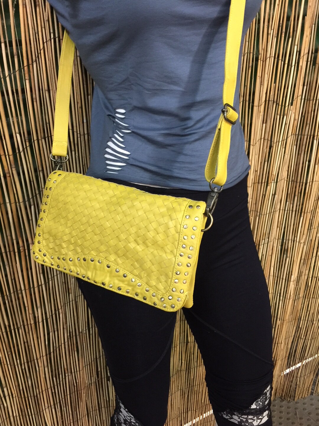 Hip Bag Hip Bag Travel Bag Leather Leather Bag / Yellow / Etsy