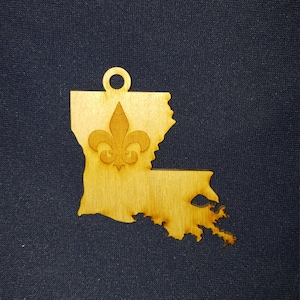 Louisiana state ornament with fluer-de-lis