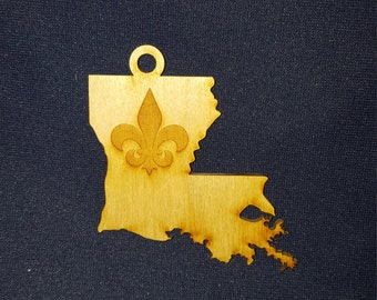 Louisiana state ornament with fluer-de-lis