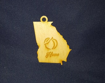 Georgia peach state ornament laser cut