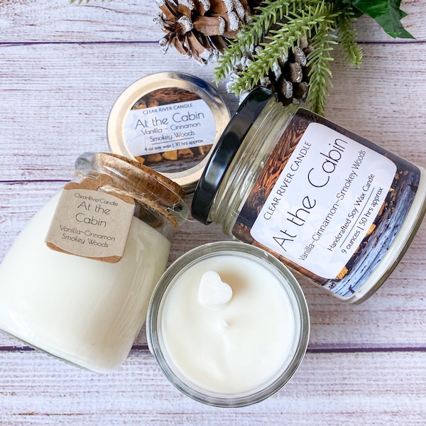 At the Cabin | Soy Candle | Autumn Flannel | Cinnamon | Smoky Woods | Vanilla