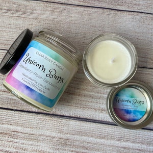 Unicorn Burps |  Soy Wax Candle | Rose | Sandalwood | Strawberry |