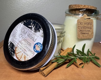 Old World Christmas | Soy Wax Candle | Citrus | Cinnamon Stick
