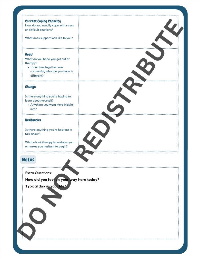 First Session Guidance Template for Therapists and Counselors - Fully ...