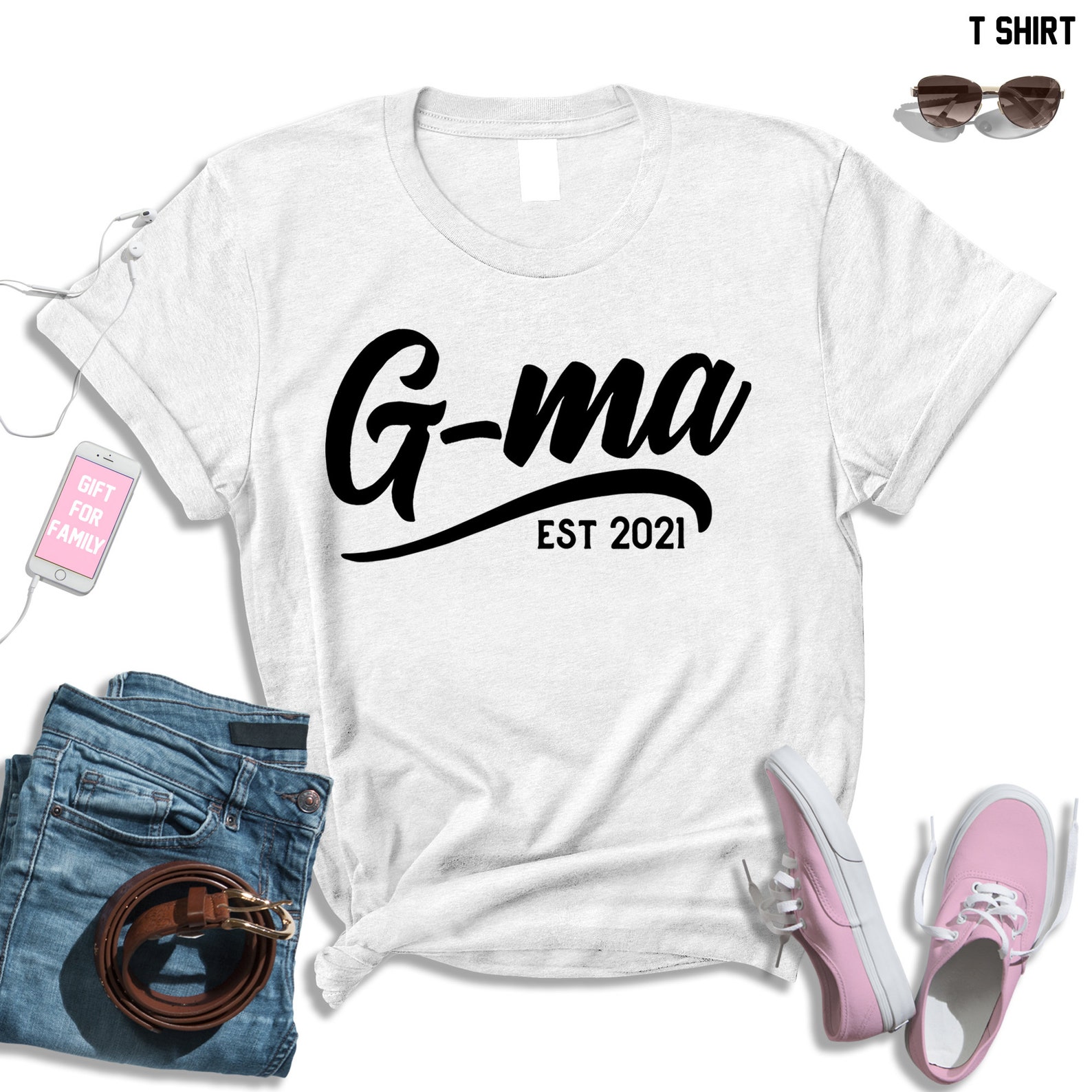Gma Shirt Gma Tshirt Gma Gifts Gma Est 2021 Shirt Gma Est Etsy