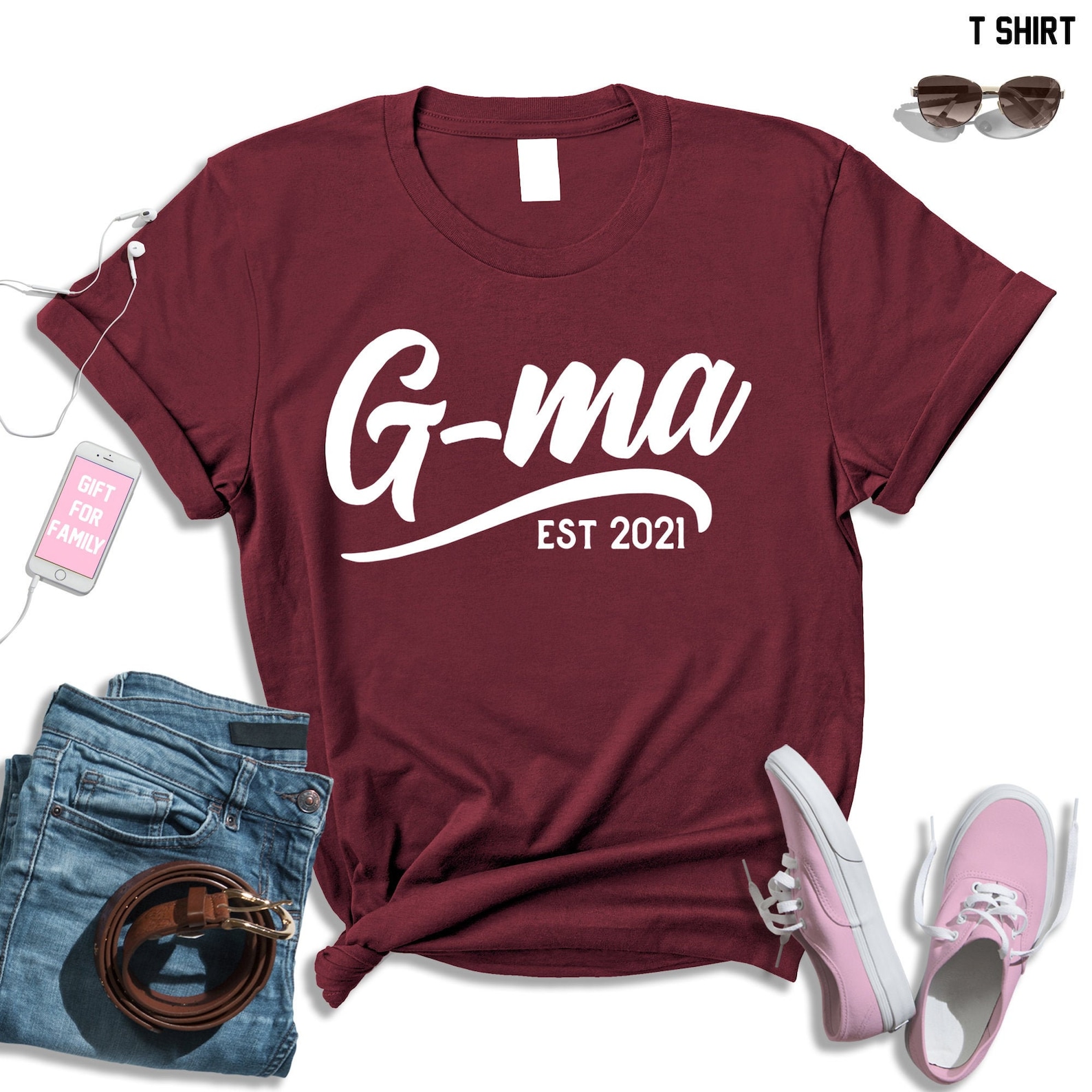Gma Shirt Gma Tshirt Gma Gifts Gma Est 2021 Shirt Gma Est Etsy