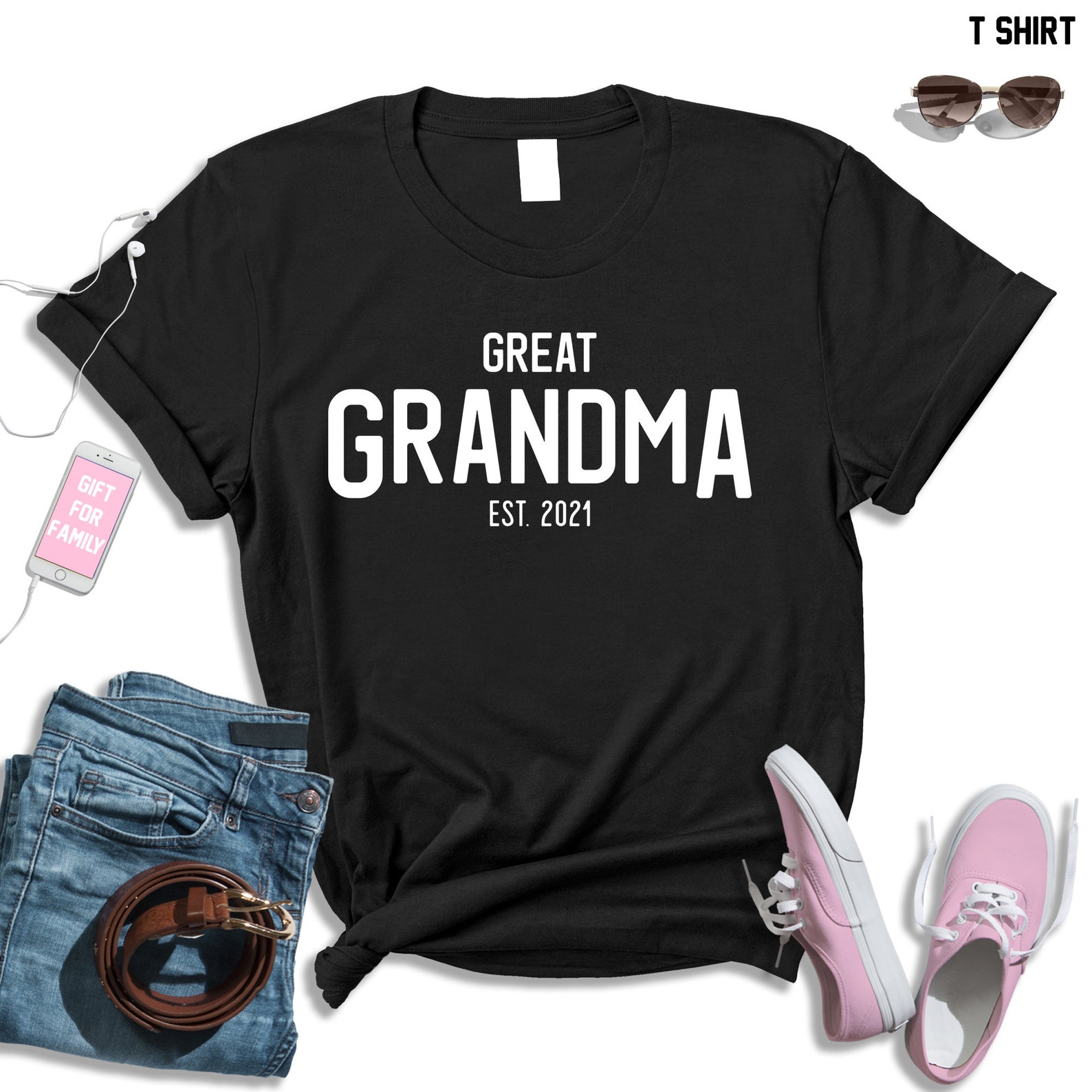 Great grandma shirt great grandma tshirt grandma est 2021  Etsy