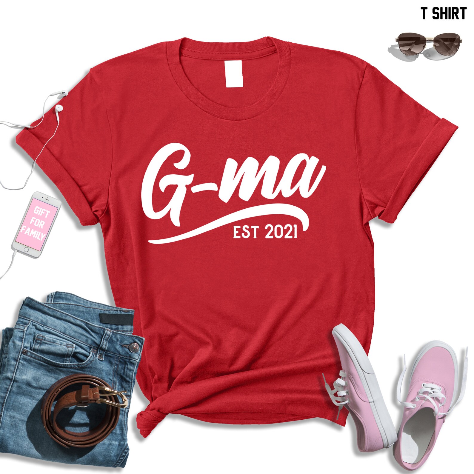 Gma Shirt Gma Tshirt Gma Gifts Gma Est 2021 Shirt Gma Est Etsy