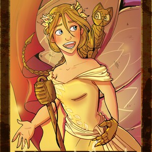 May include: Comic book cover for "Crankrats" Volume 5. The illustration features a woman in a yellow dress with leaf accents, holding a microphone. A mechanical cat is on her shoulder. The title and author's name are at the bottom.