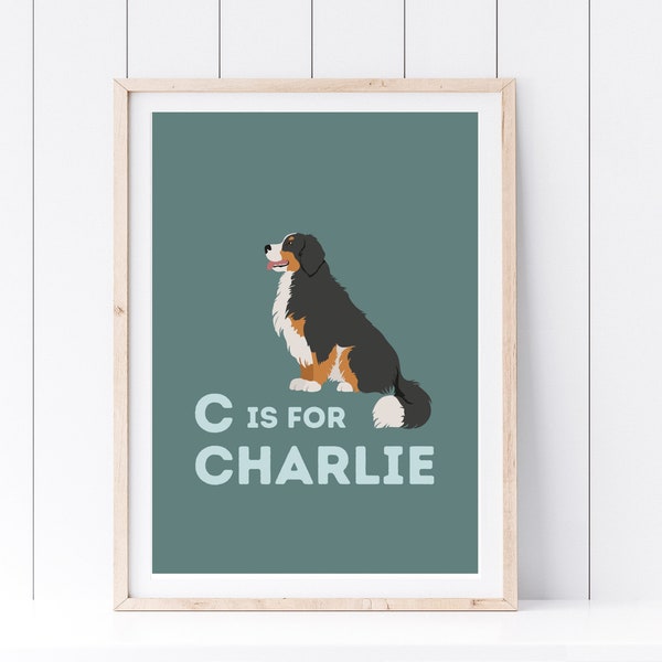 Custom Dog Print | Personalized Pet Art | Printable Wall Art | Nursery Decor | Kids Room | Instant Download