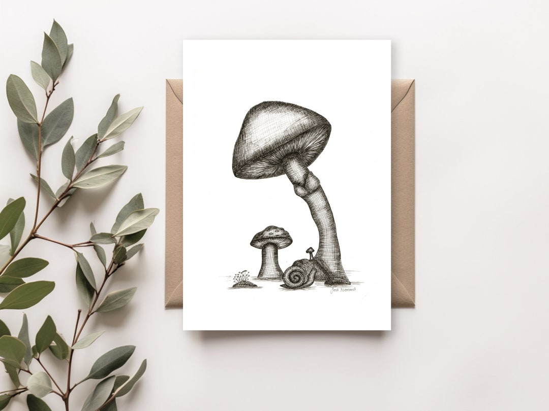Printable Greeting Card, Digital Download, Blank Card, Pen and Ink ...