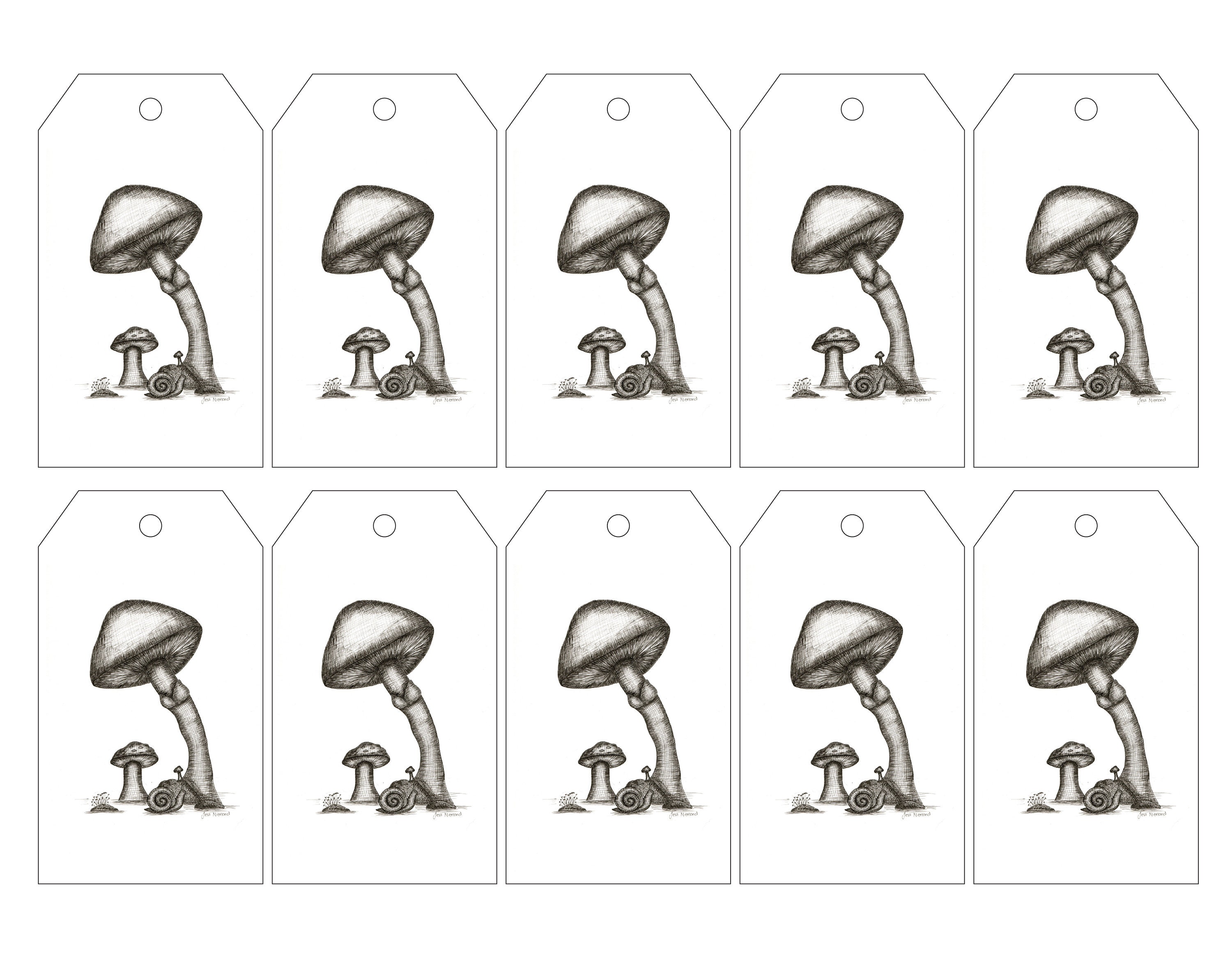 Printable Gift Tags, Instant Download, Digital Download, Pen and Ink ...