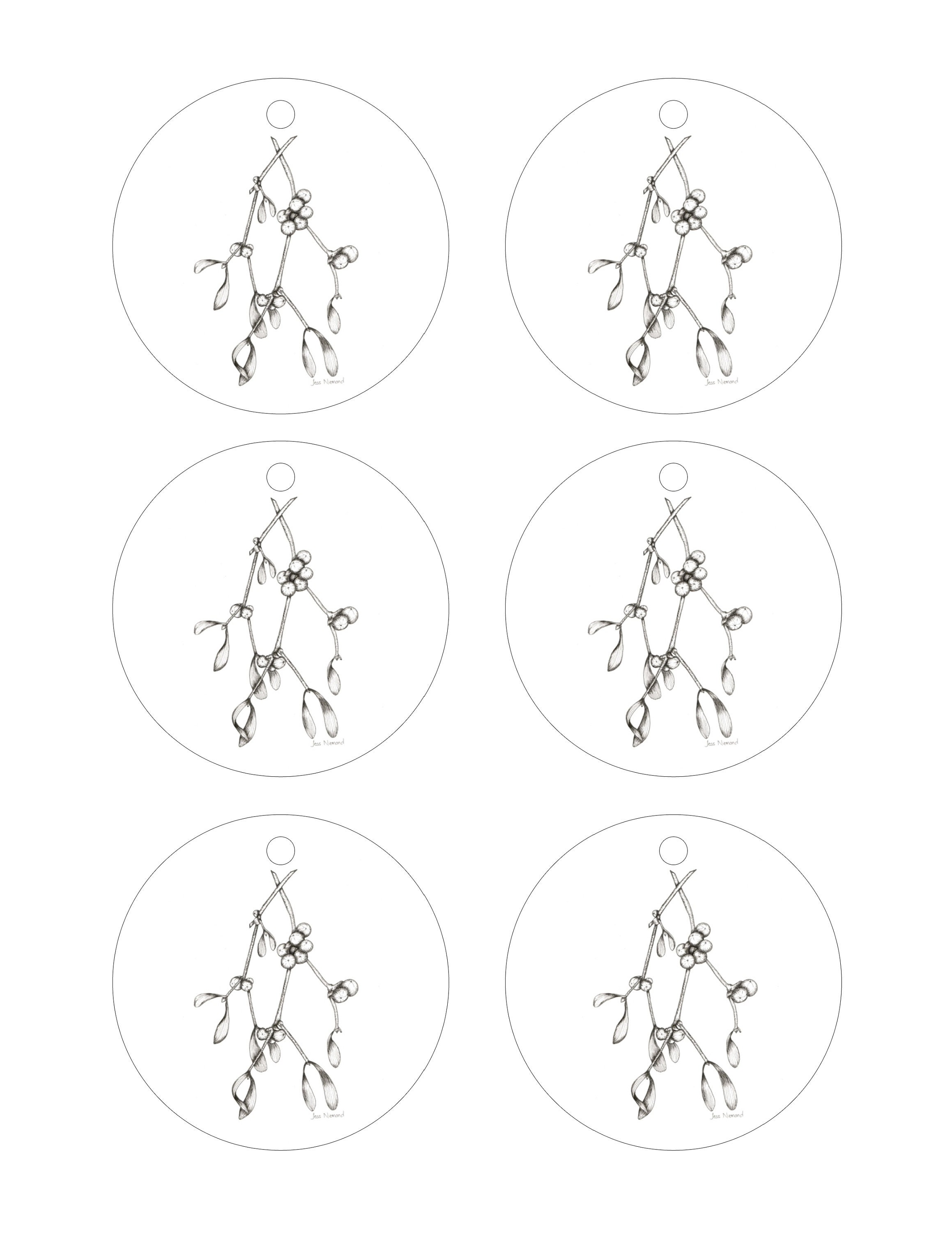 Printable Gift Tags, Instant Download, Digital Download, Pen and Ink ...