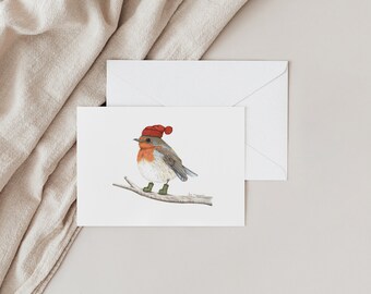 Carte de Noël, carte de Noël imprimable, fantaisiste, téléchargement immédiat, carte de voeux imprimable, carte vierge, bois