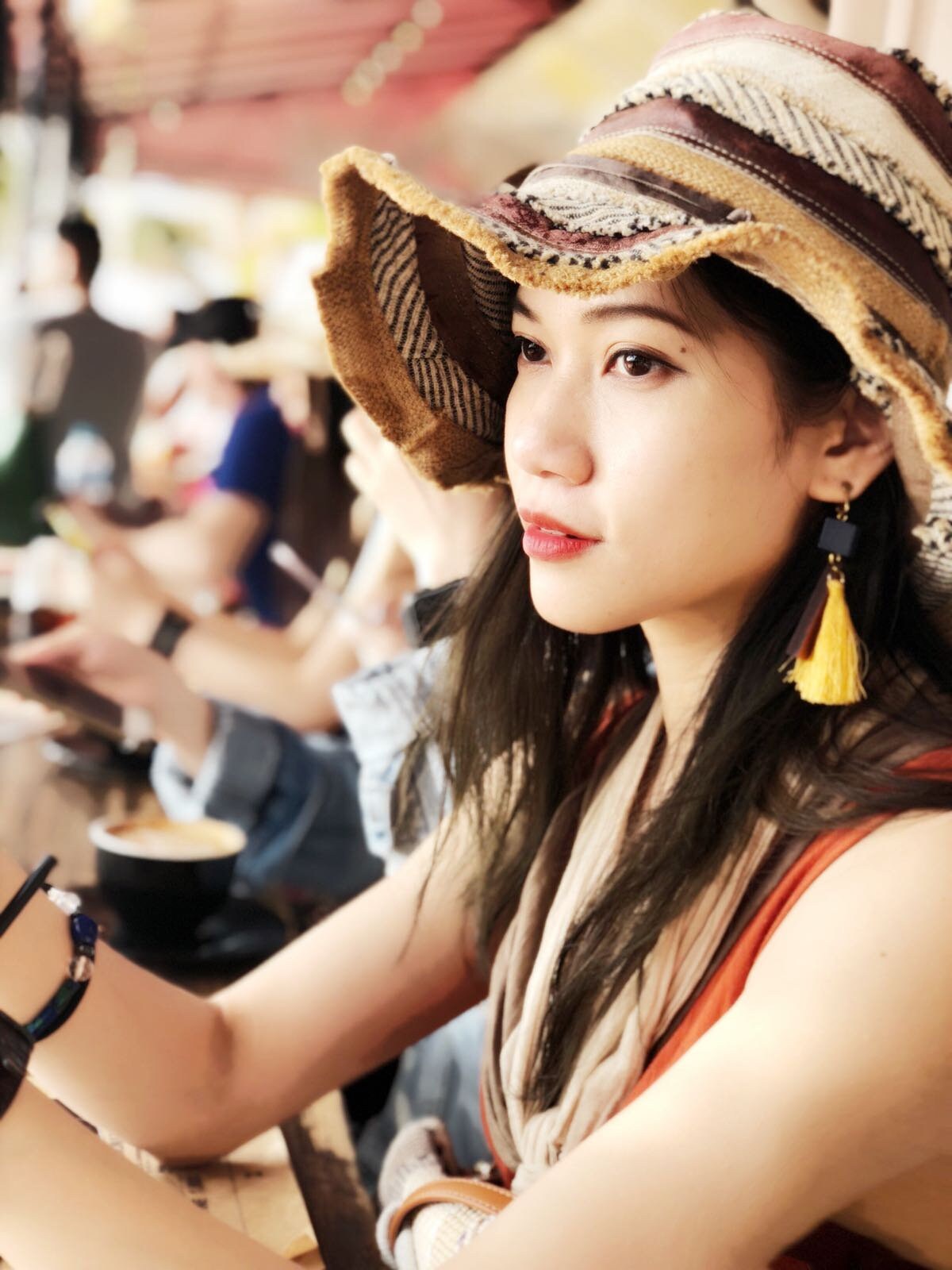 Wood earrings orange tassel earrings hippie clip on Etsy