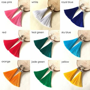 Clip On Tassel Earrings Yellow Tassel Earrings Screw Back Fringe Earrings Long Tassel Earrings Free Shipping over USD35 Yellow image 6