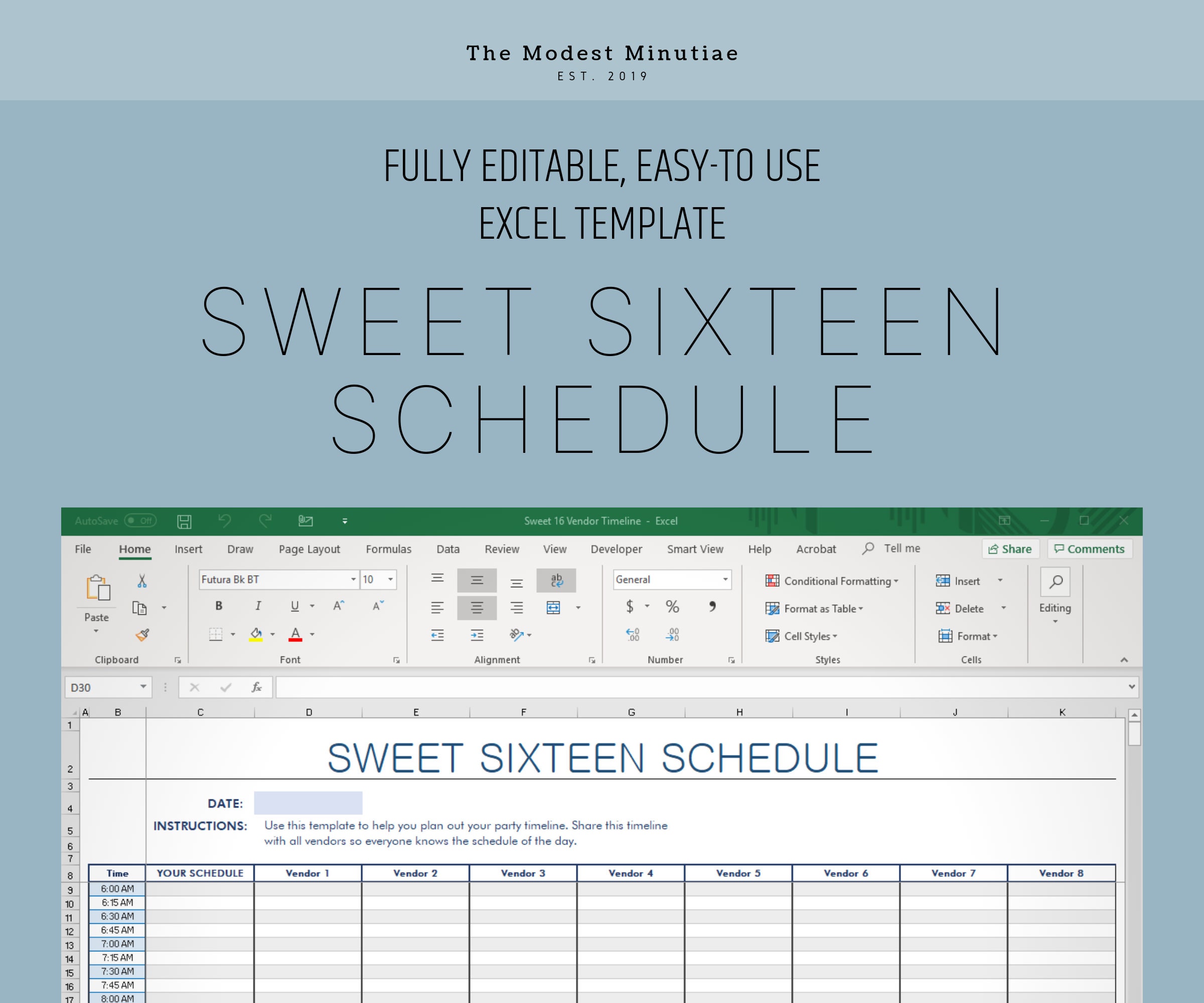 Sweet 16 Vendor Timeline Day Of Schedule Excel And Google Etsy