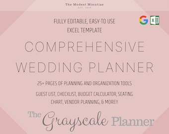 Comprehensive Wedding Planning Excel Template - Gray