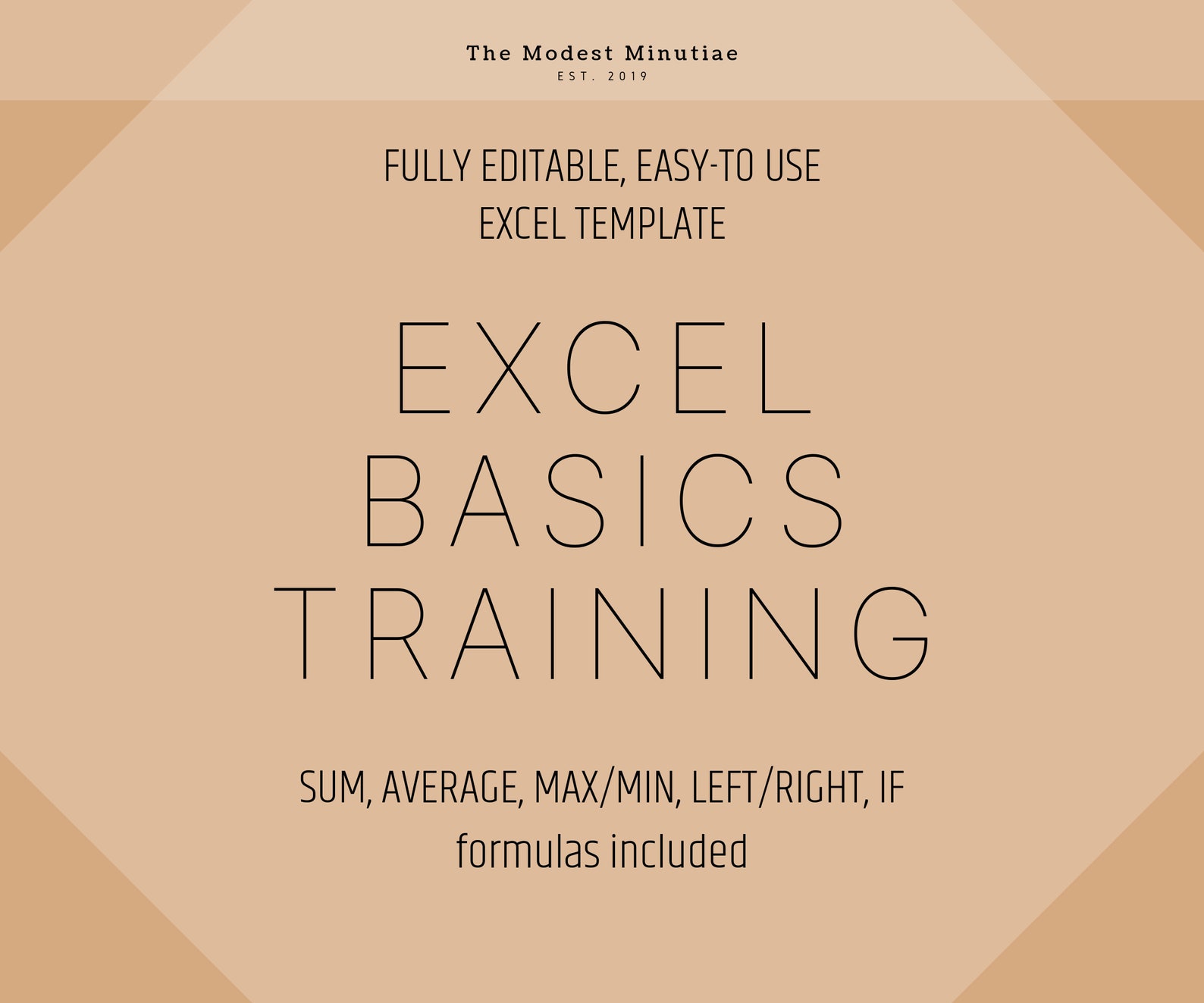 Excel Basic Formulas Tutorial Template - Etsy