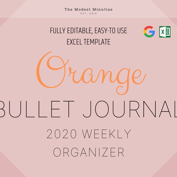 Bullet Journal Excel Etsy