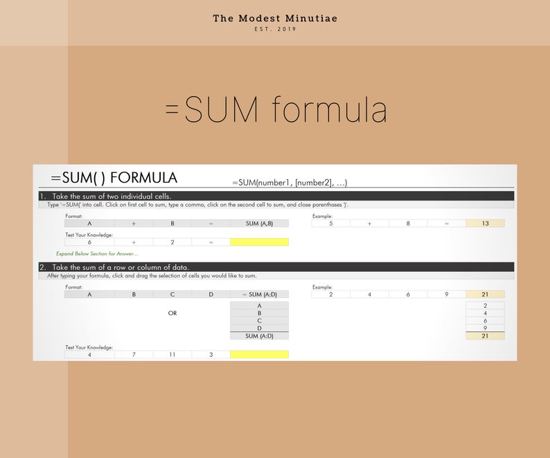 Excel Basic Formulas Tutorial Template image 3