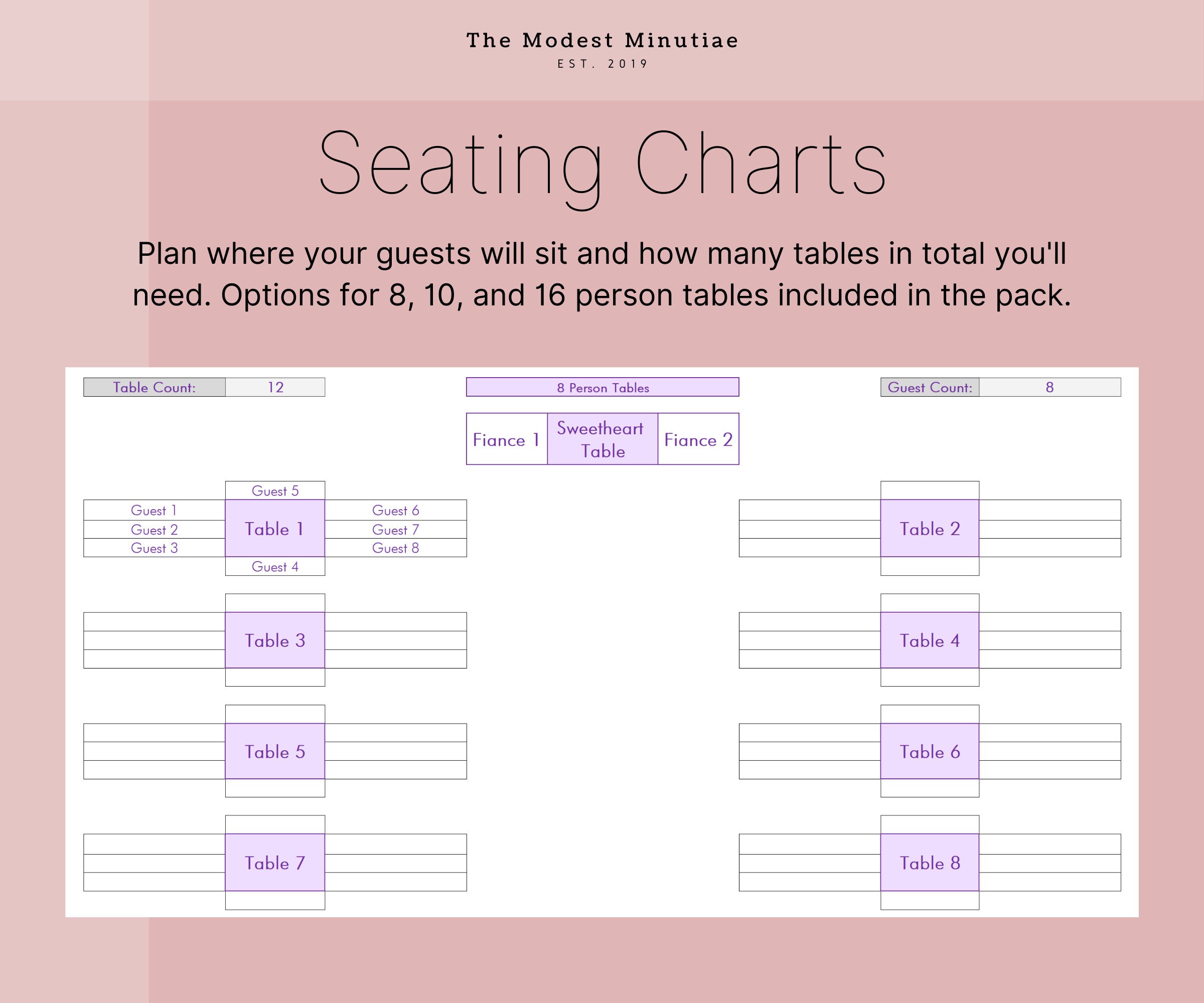 Comprehensive Wedding Planning Excel Google Doc Template Etsy