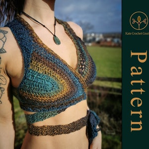 Modèle au crochet ~ Mermaid Catcher Wrap Top ~ MOTIF SEULEMENT ~ Wrap top, vêtements de festival, style boho