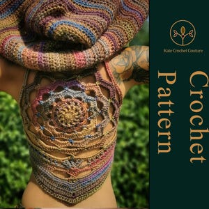 Crochet Pattern ~ Lotus Mandala Vest ~ PATTERN ONLY ~ hooded vest, festival wear, boho style