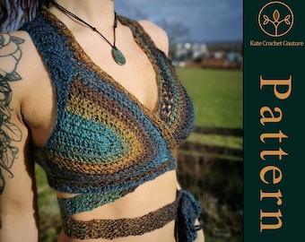 Crochet Pattern ~ Mermaid Catcher Wrap Top ~ PATTERN ONLY ~ Wrap top, festival wear, boho style