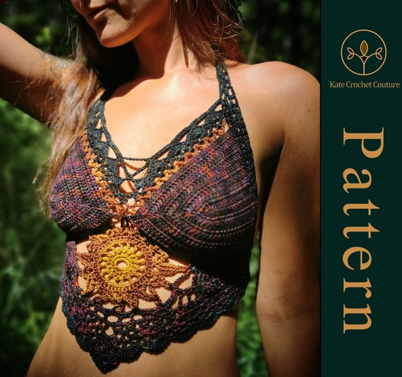 Crochet Pattern, Cosmic Diamond Cropped Top ~ PATTERN ONLY