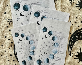 Moon Cycle Full Page sticker,  Journal stickers, Planner Stickers